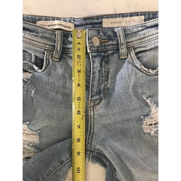 ANTHROPOLOGIE Pilcro and the Letterpress Hyphen Size 25 Mid Length Jean Shorts - Picture 8 of 10